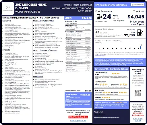 Mercedes-Benz Window Sticker